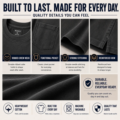 🔥Classic Heavyweight Pocket Work Tee – Relaxed Fit, Built for Everyday Work