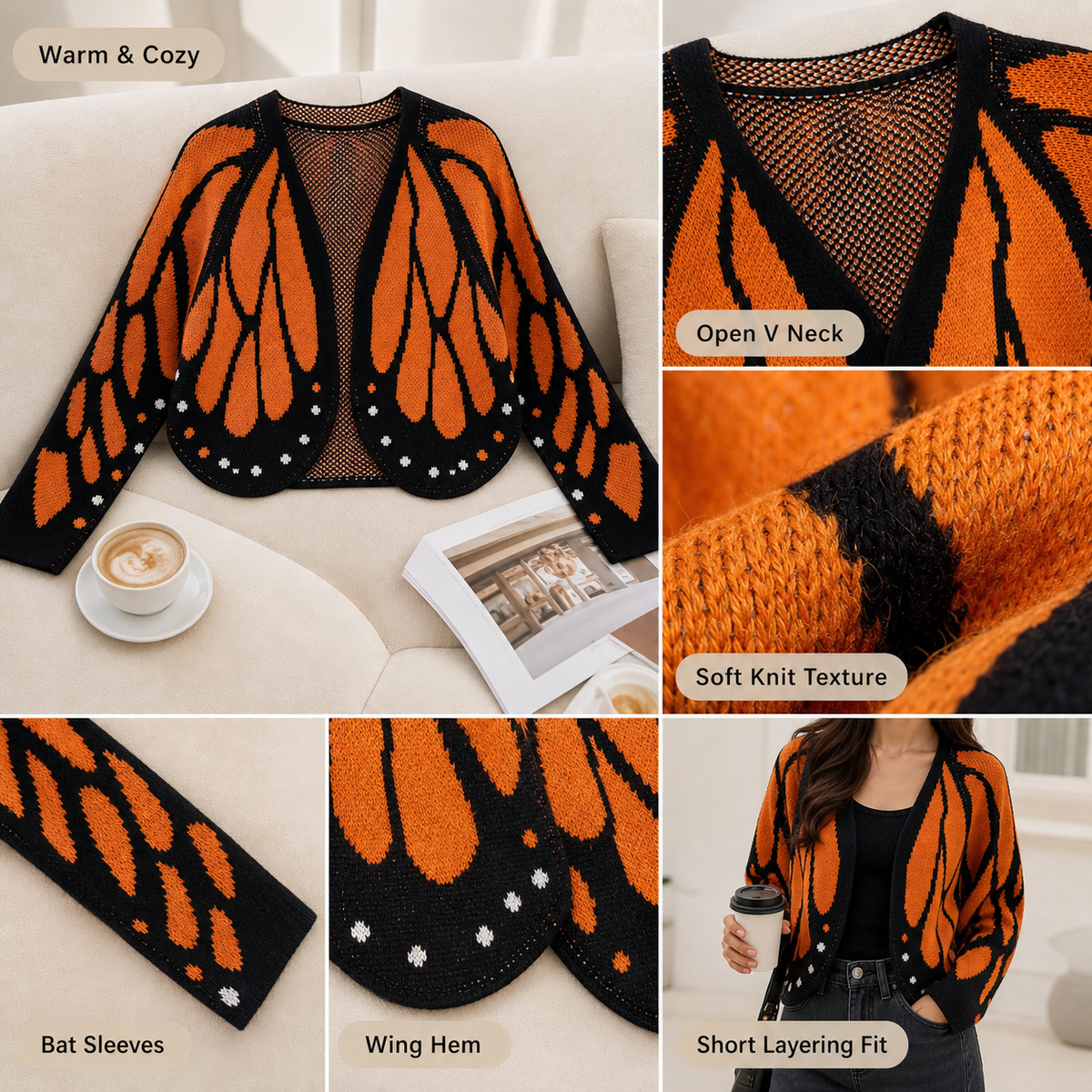 Limited-Time Offer💖 Butterfly Wing Knit Cardigan