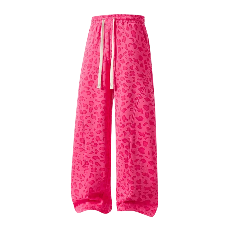 Men’s leopard-print casual trousers