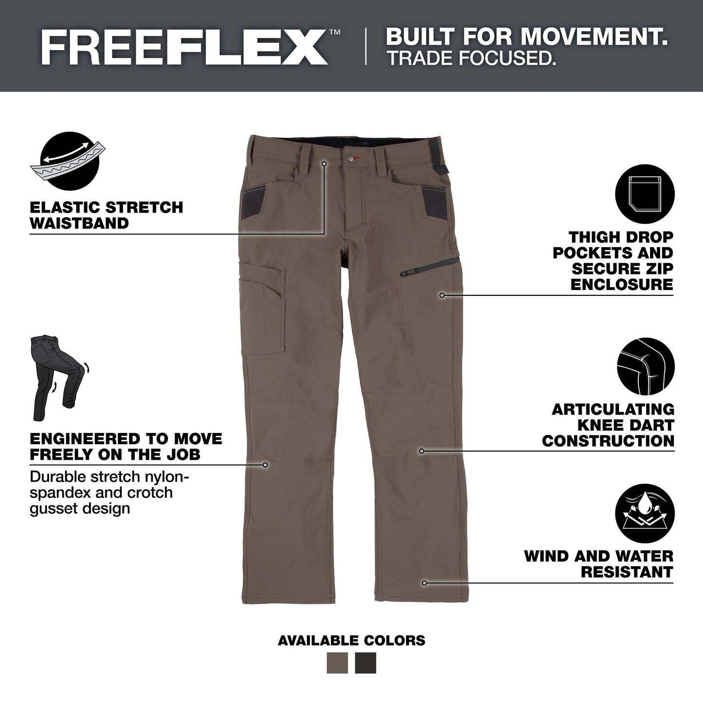 🔥Men's 8-PACK FREEFLEX Tech Work Pants with 7 Pockets