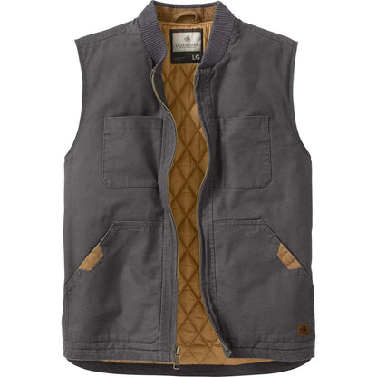 Whitetails Men's Cotton Canvas Cross Trail Workwear Vest - Menswear, Sleeveless, Zipper-Equipped, Pocketed Casual Top