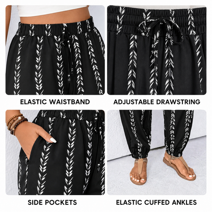 ⚡FINAL SALE⚡-Plus Size Striped Lightweight Pants, Casual Loose Trousers for Daily Wear