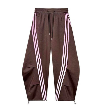Flooo Loose Wide Leg Striped Track Pants