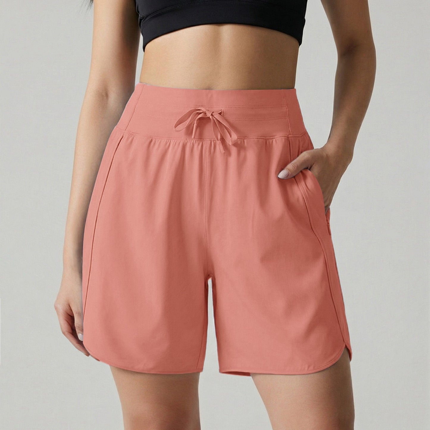 ⏰Hot Sale Women's Active Athletic Long Running High Wasistband Shorts
