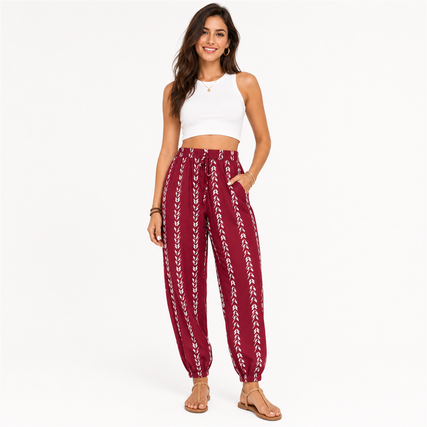 ⚡FINAL SALE⚡-Plus Size Striped Lightweight Pants, Casual Loose Trousers for Daily Wear