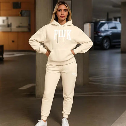 Women's Printed Hoodie & Drawstring Sweatpants