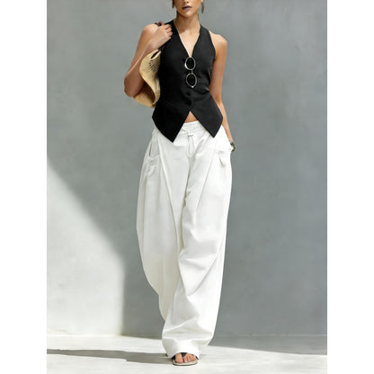 Hiphop Cool Girl Style Pleated Cuffed Lantern Pants