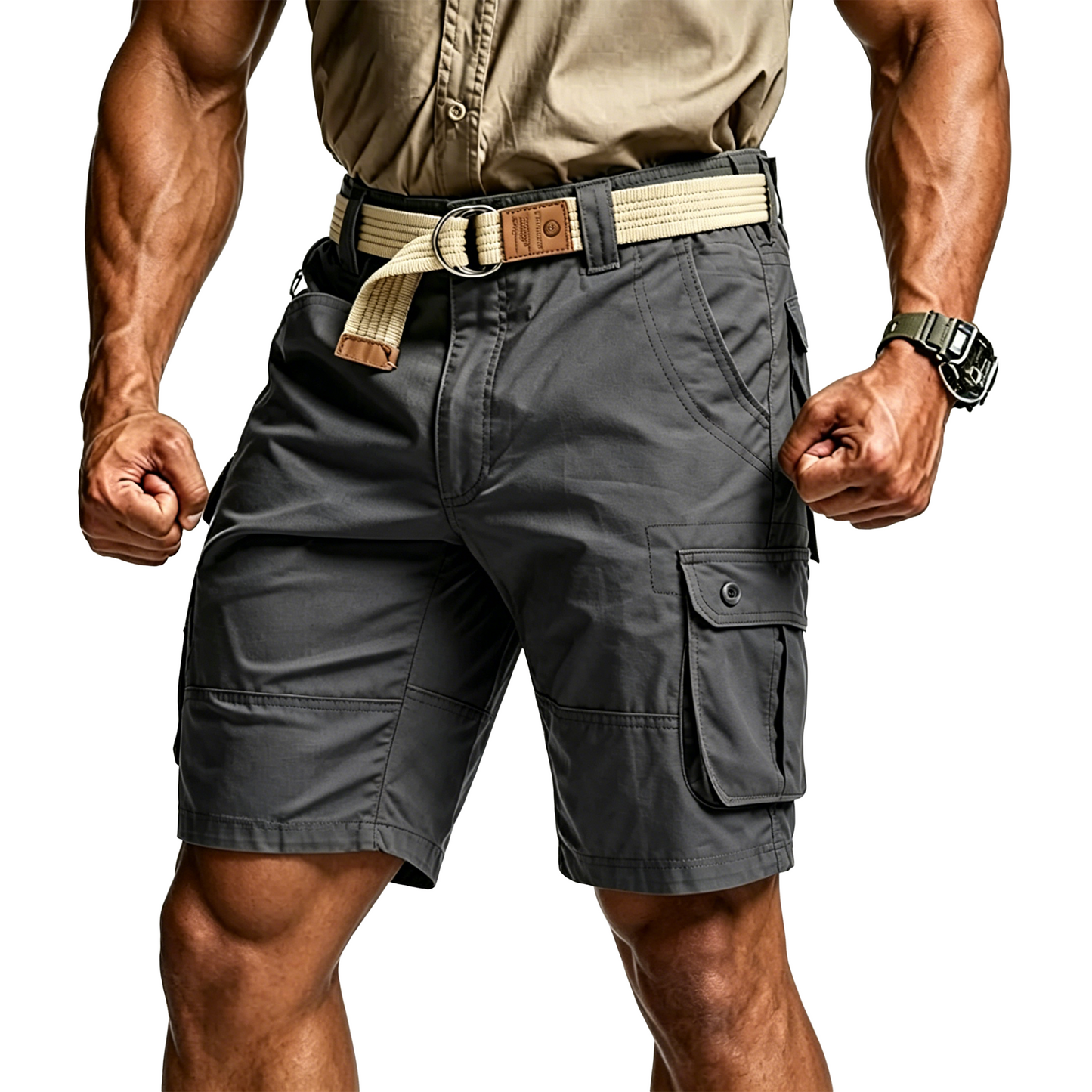 Men's Tactical Cargo Shorts with Multifunctional Pockets