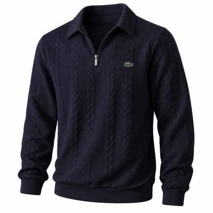 🐊Old-Money Sweatshirt  with Half-Zip and Polo Collar🔥