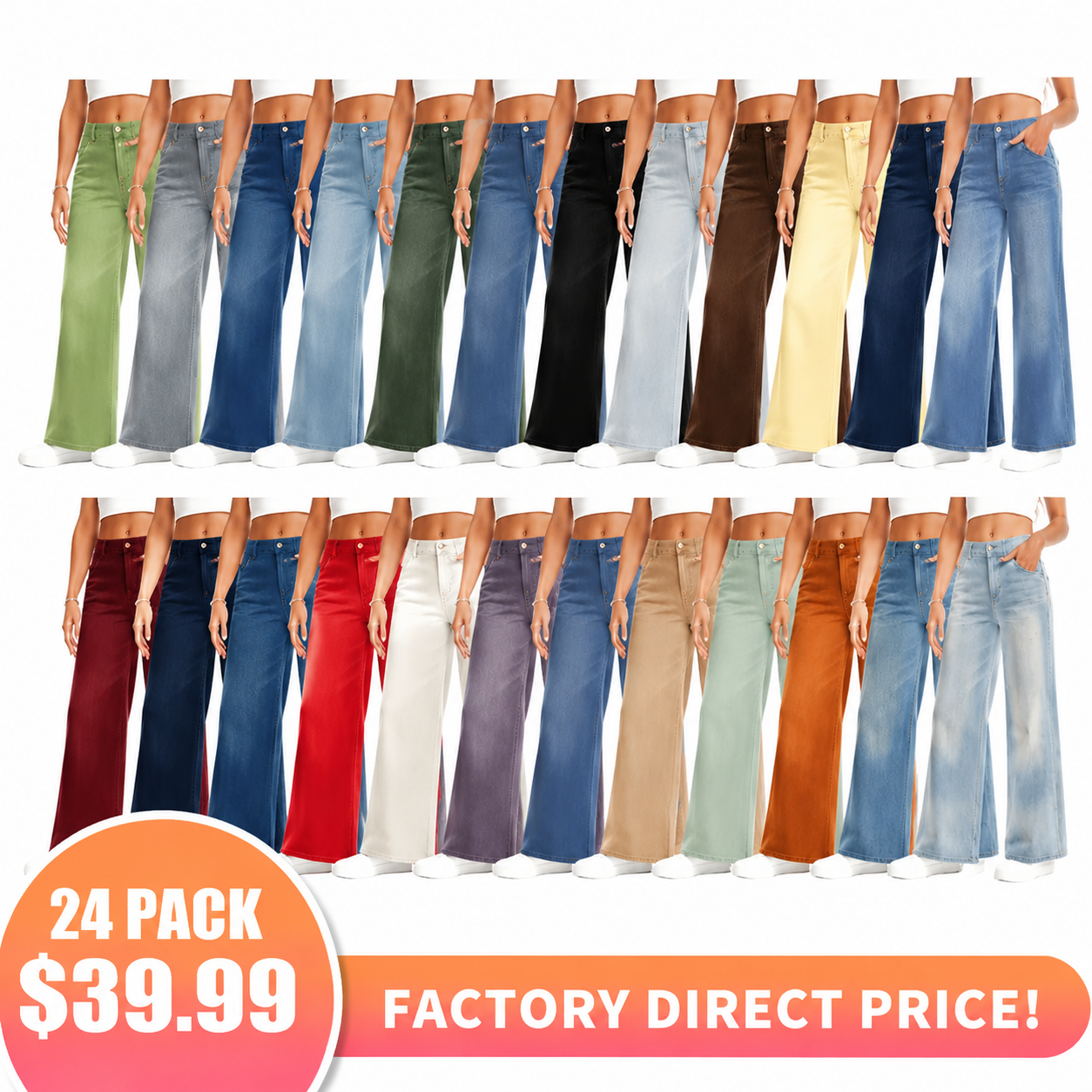 ⏰ TODAY ONLY - High Waisted Tummy Control Wide Leg Jeans