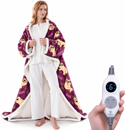 🔥 BESTSELLER | 6PCS $24.99 |🔥Wearable Heated Blanket with Foot Pocket Sherpa🔥Overheat Protection & Auto Shut-Off