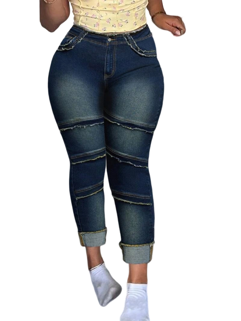 🔥 6 Packs Clearance Sale  🔥Raw Hem Pocket High Waisted Denim Jeans