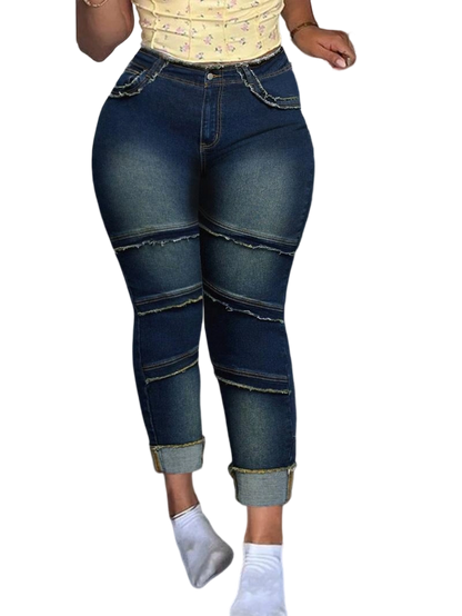 🔥 6 Packs Clearance Sale  🔥Raw Hem Pocket High Waisted Denim Jeans